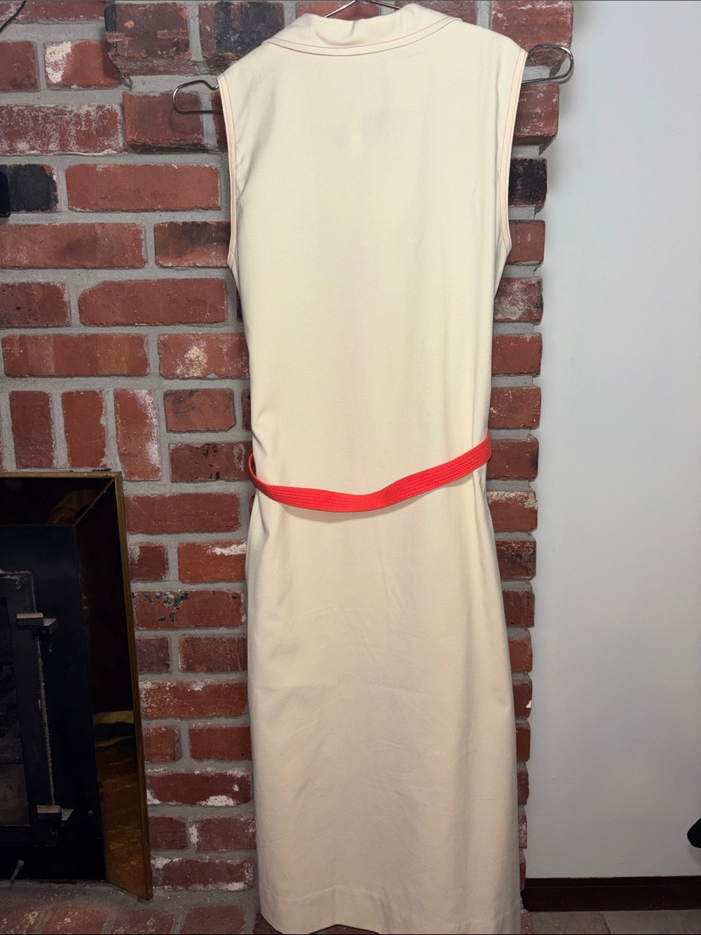 True Vintage Toni Todd 70’s Sleeveless Cream Zip-Front Dress w/ Original Belt 8 - Picture 8 of 9